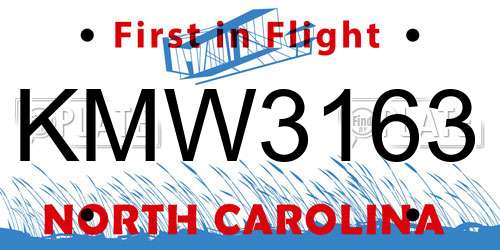 KMW3163 North Carolina License Plate