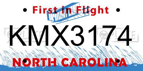 KMX3174 North Carolina License Plate