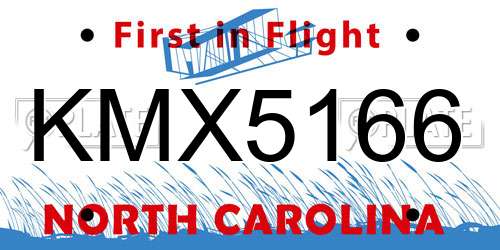 KMX5166 North Carolina License Plate