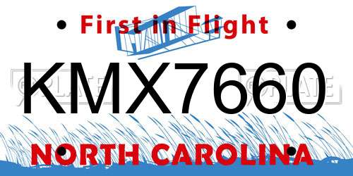 KMX7660 North Carolina License Plate