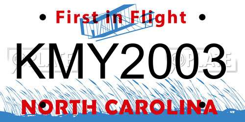 KMY2003 North Carolina License Plate
