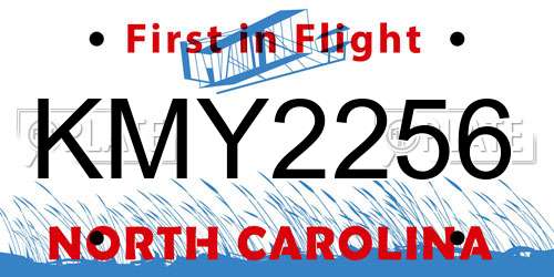 KMY2256 North Carolina License Plate