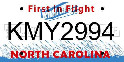 KMY2994 North Carolina License Plate