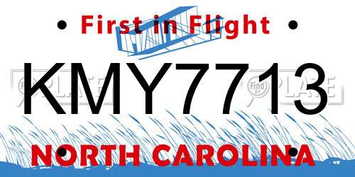 KMY7713 North Carolina License Plate