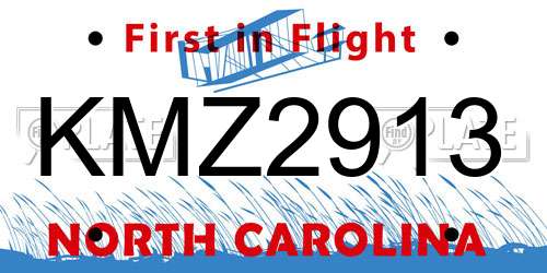 KMZ2913 North Carolina License Plate