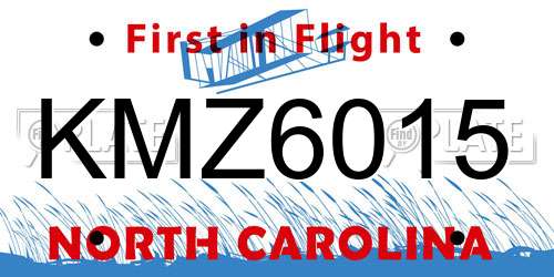 KMZ6015 North Carolina License Plate