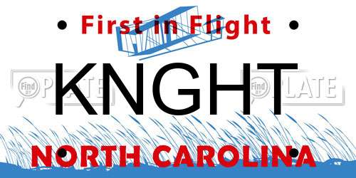 KNGHT North Carolina License Plate