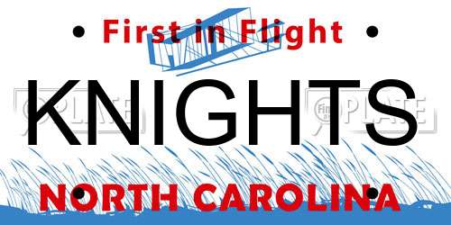 KNIGHTS North Carolina License Plate