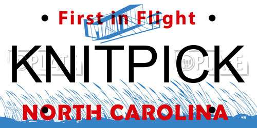 KNITPICK North Carolina License Plate