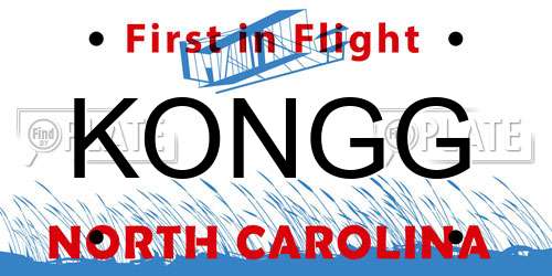 KONGG North Carolina License Plate