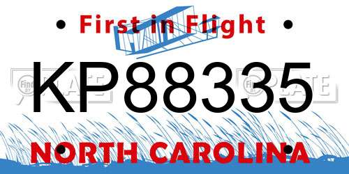 KP88335 North Carolina License Plate