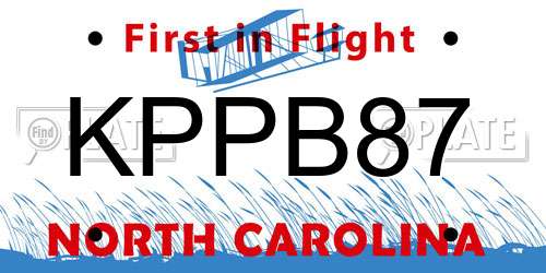 KPPB87 North Carolina License Plate