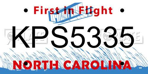 KPS5335 North Carolina License Plate