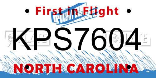 KPS7604 North Carolina License Plate