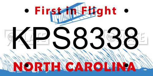 KPS8338 North Carolina License Plate