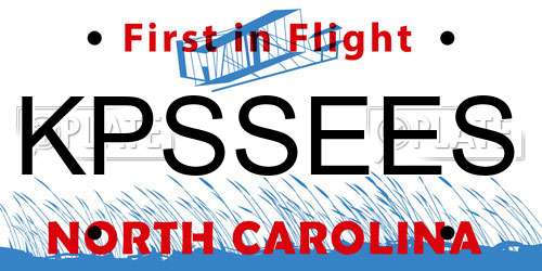 KPSSEES North Carolina License Plate