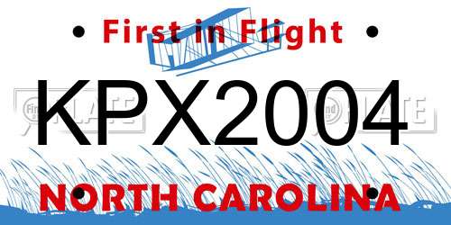 KPX2004 North Carolina License Plate