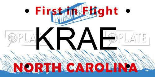 KRAE North Carolina License Plate