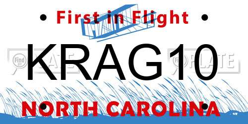 KRAG10 North Carolina License Plate