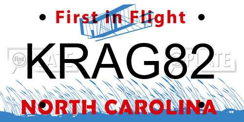 KRAG82 North Carolina License Plate