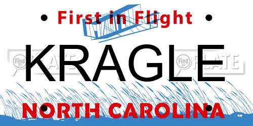 KRAGLE North Carolina License Plate