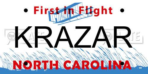 KRAZAR North Carolina License Plate