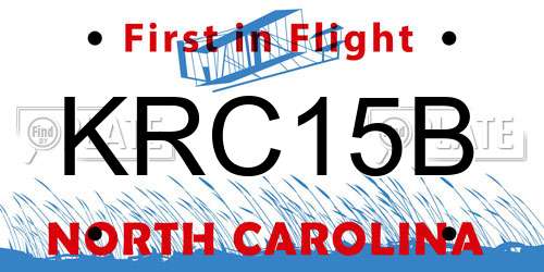 KRC15B North Carolina License Plate
