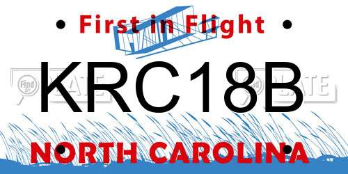KRC18B North Carolina License Plate