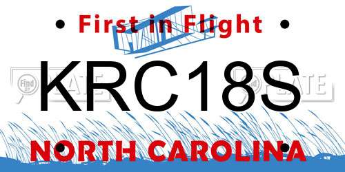KRC18S North Carolina License Plate