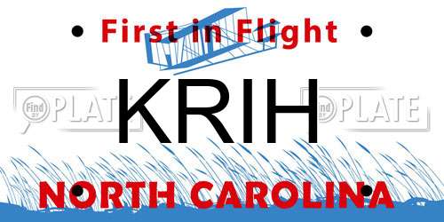 KRIH North Carolina License Plate