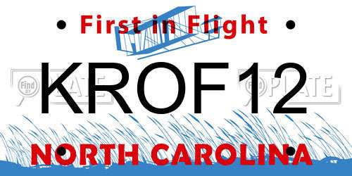 KROF12 North Carolina License Plate