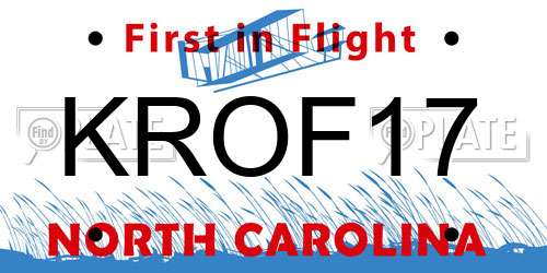 KROF17 North Carolina License Plate