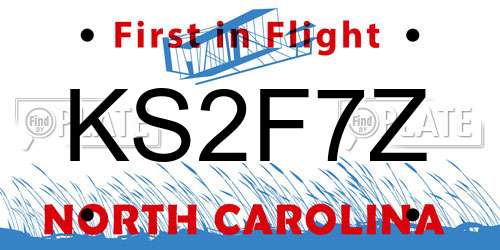 KS2F7Z North Carolina License Plate