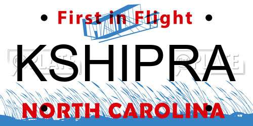 KSHIPRA North Carolina License Plate