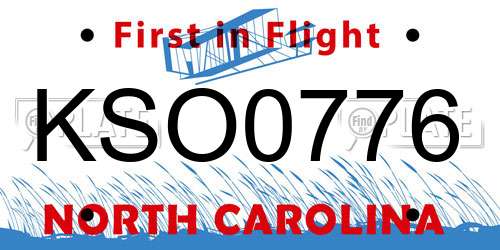 KSO0776 North Carolina License Plate