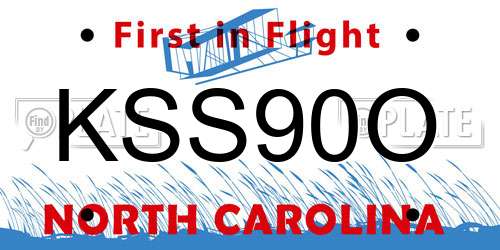 KSS90O North Carolina License Plate