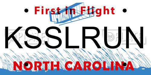 KSSLRUN North Carolina License Plate