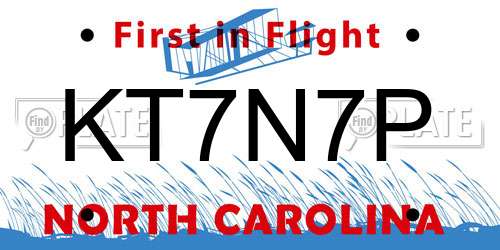 KT7N7P North Carolina License Plate
