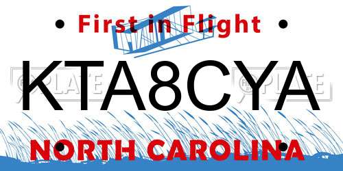 KTA8CYA North Carolina License Plate