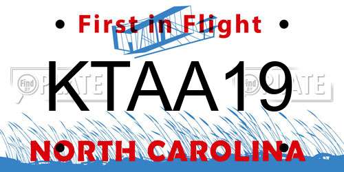 KTAA19 North Carolina License Plate
