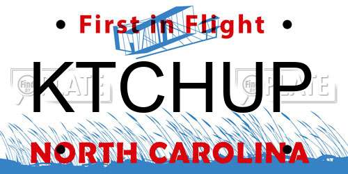 KTCHUP North Carolina License Plate