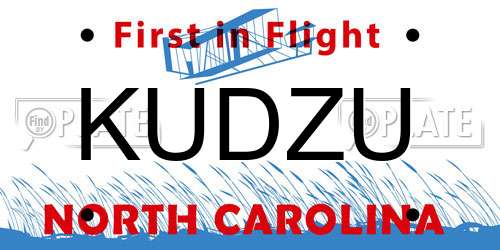 KUDZU North Carolina License Plate