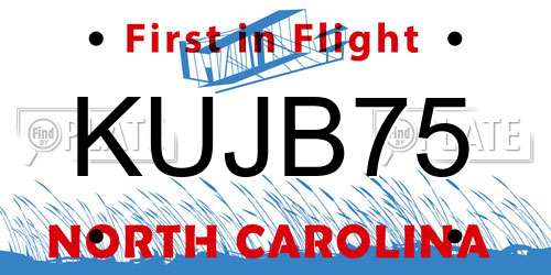 KUJB75 North Carolina License Plate