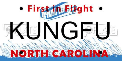 KUNGFU North Carolina License Plate
