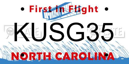KUSG35 North Carolina License Plate