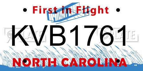 KVB1761 North Carolina License Plate