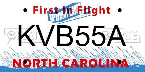 KVB55A North Carolina License Plate