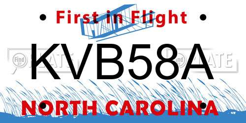 KVB58A North Carolina License Plate