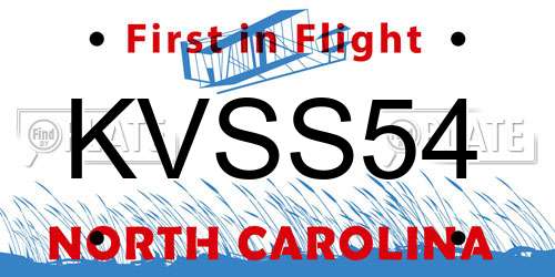 KVSS54 North Carolina License Plate