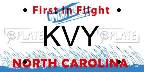 KVY North Carolina License Plate